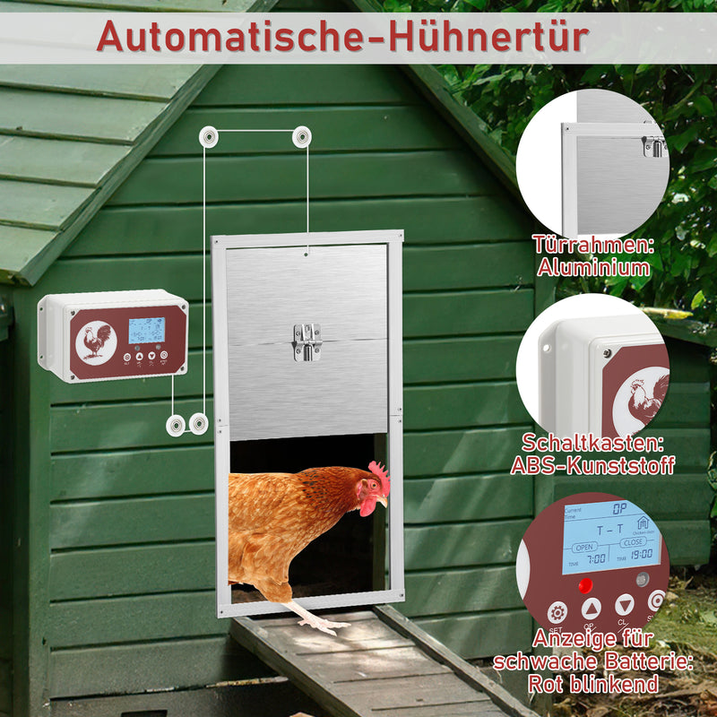 Sonnewelt Automatic Chicken Flap with Light Sensor, Timer, LED Display