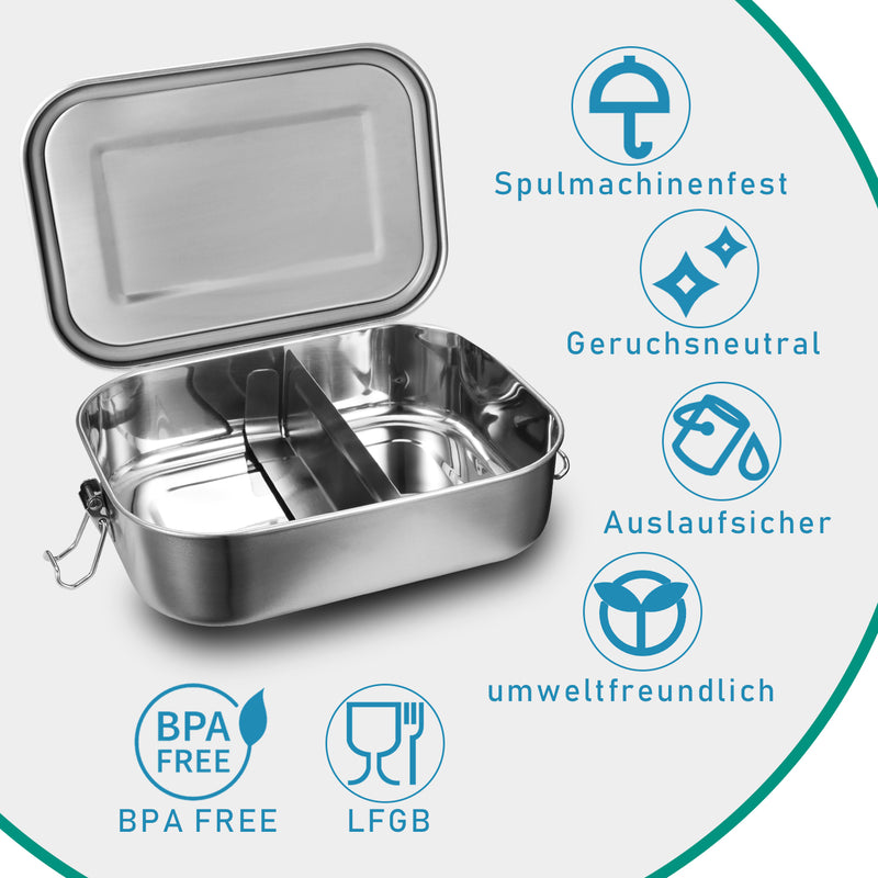 Sonnewelt Brotdose Edelstahl Lunchbox 800+1200+1400ml Kombi-Set