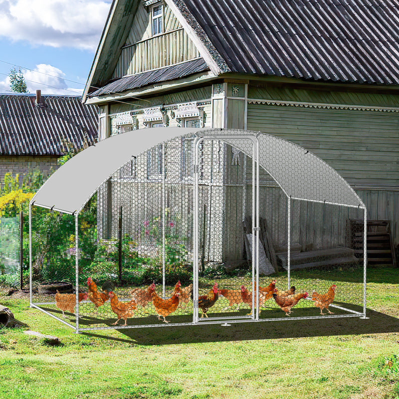 Sonnewelt chicken coop free-range enclosure dome roof galvanized steel 3x2x2m