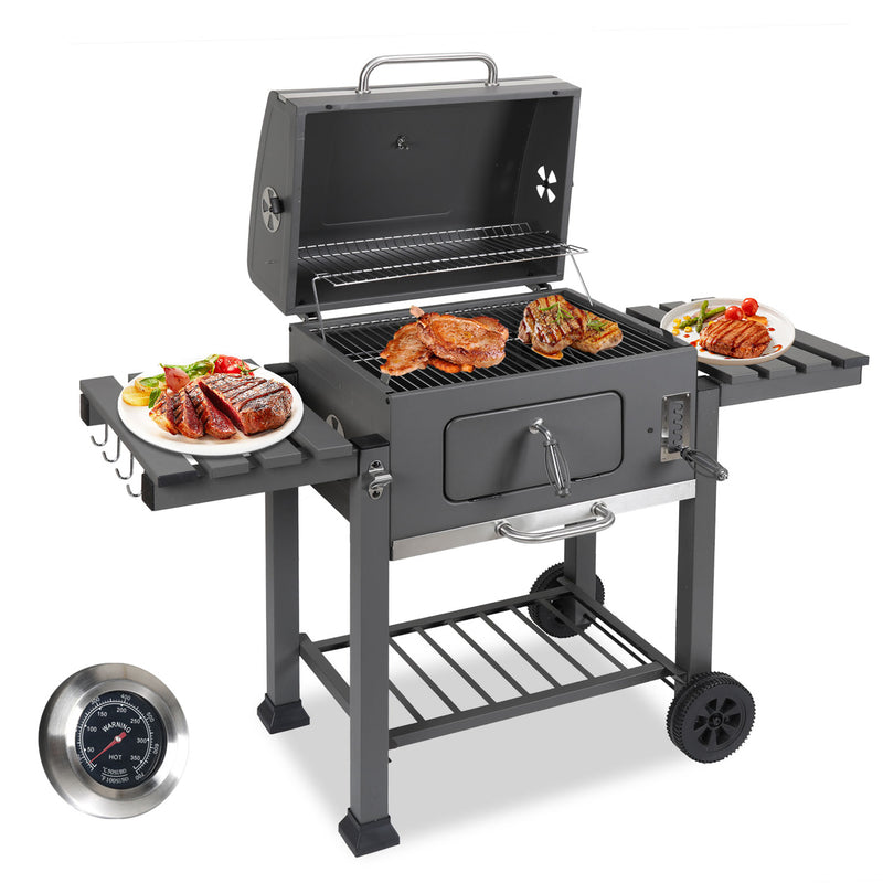 Sonnewelt Holzkohlegrill BBQ XXL Smoker mit Deckel