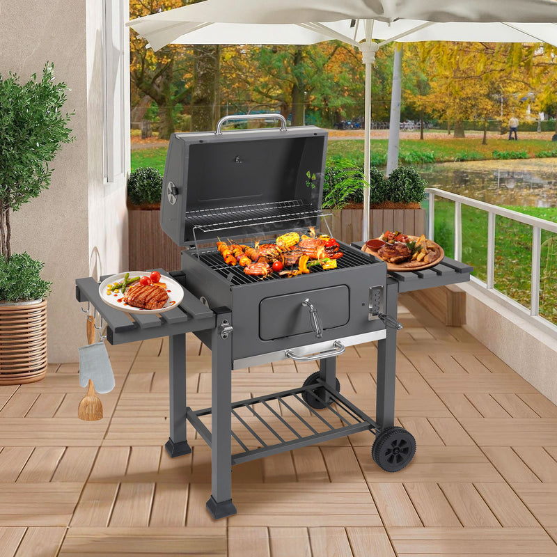 Sonnewelt Holzkohlegrill BBQ XXL Smoker mit Deckel