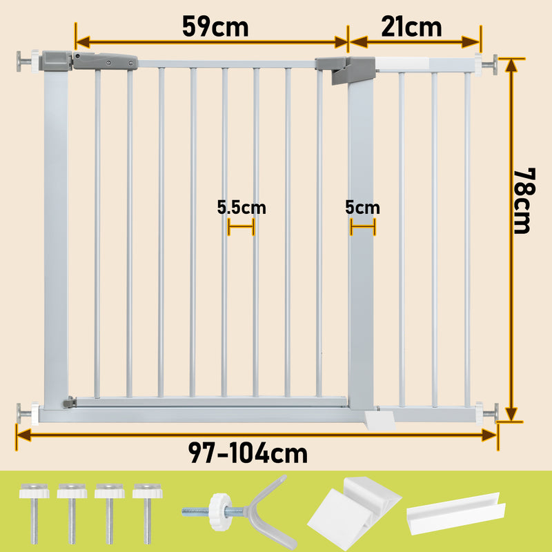 Sonnewelt Treppenschutzgitter Kindergitter ohne Bohren 76-104cm