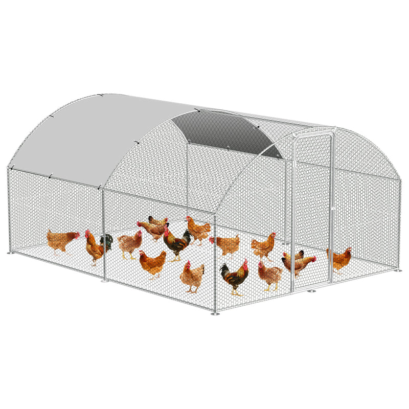 Sonnewelt chicken coop free-range enclosure dome roof galvanized steel 3x4x2m