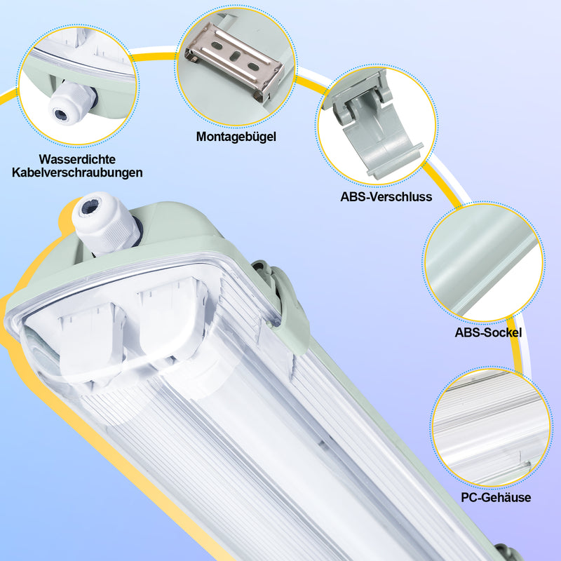 Sonnewelt LED damp-proof light 2x 18W 120 cm T8 neutral white