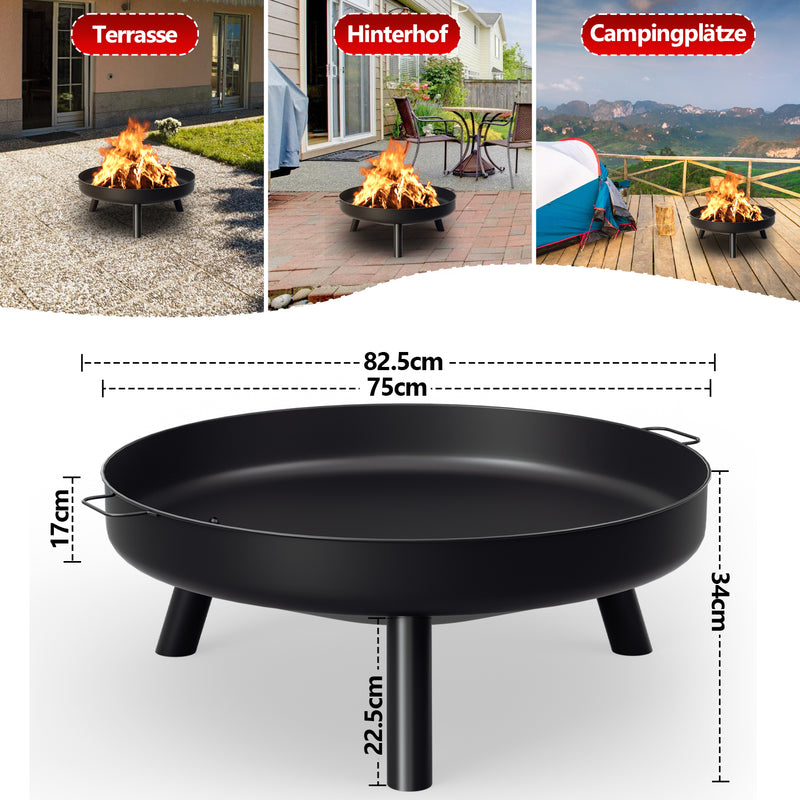 Sonnewelt Feuerschale Φ82,5cm Feuerstelle Eisenschale
