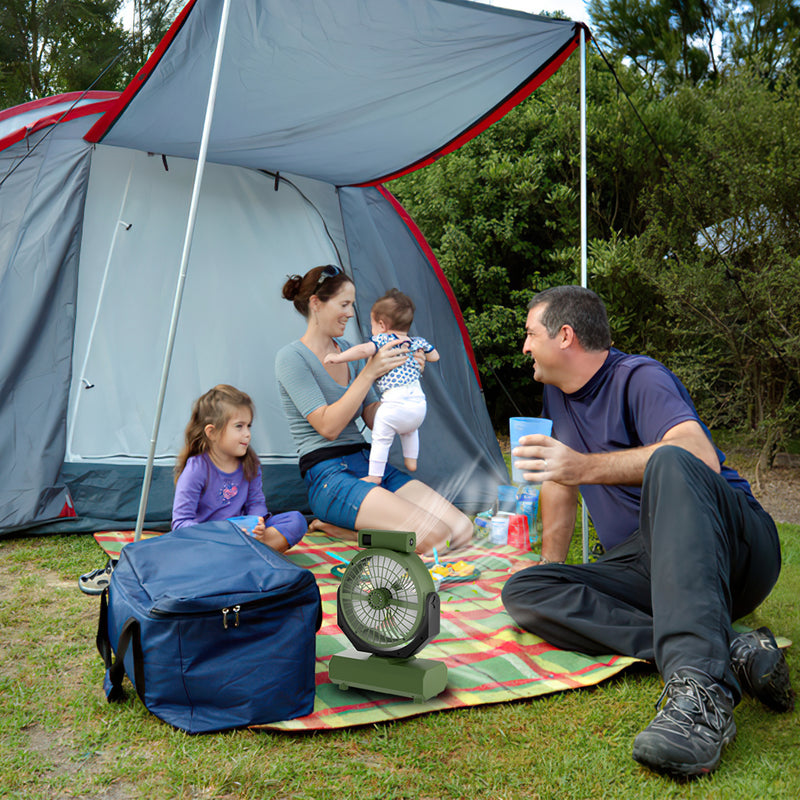 Sonnewelt Camping ventilator mit Haken & LED-Laterne 20000mAh