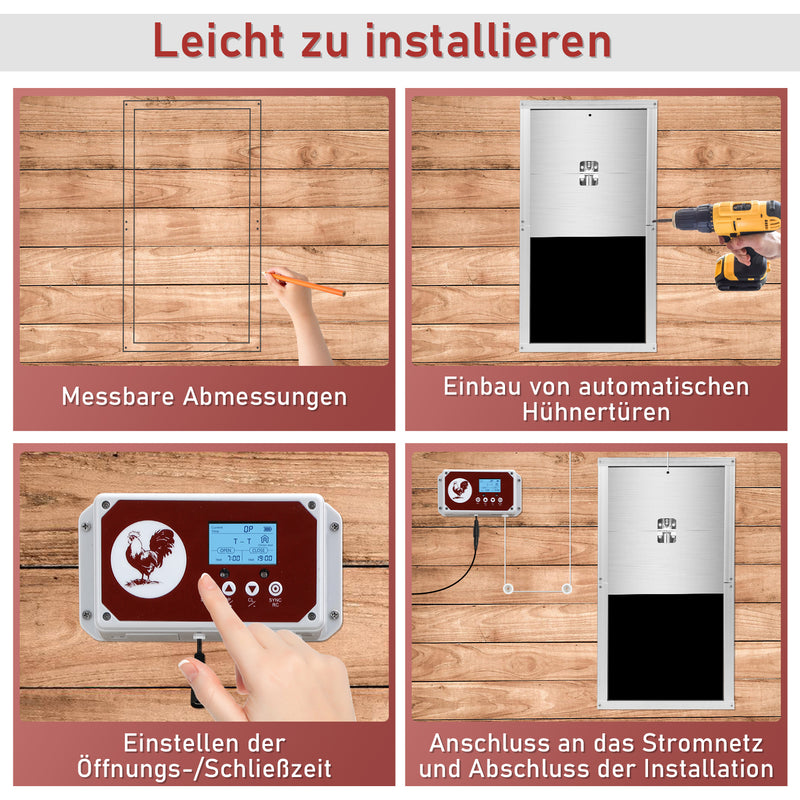 Sonnewelt Automatic Chicken Flap with Light Sensor, Timer, LED Display