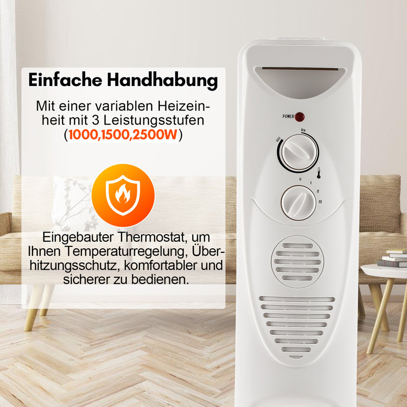 Sonnewelt Ölradiator Elektroheizung mit Thermostat 2500W