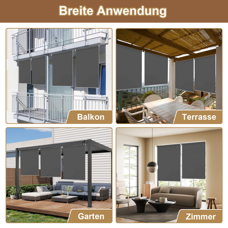 Sonnewelt vertical awning outdoor roller blind dark grey/light grey