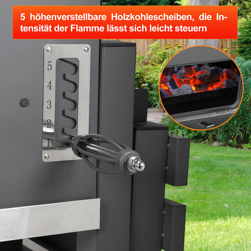 Sonnewelt Holzkohlegrill BBQ XXL Smoker mit Deckel