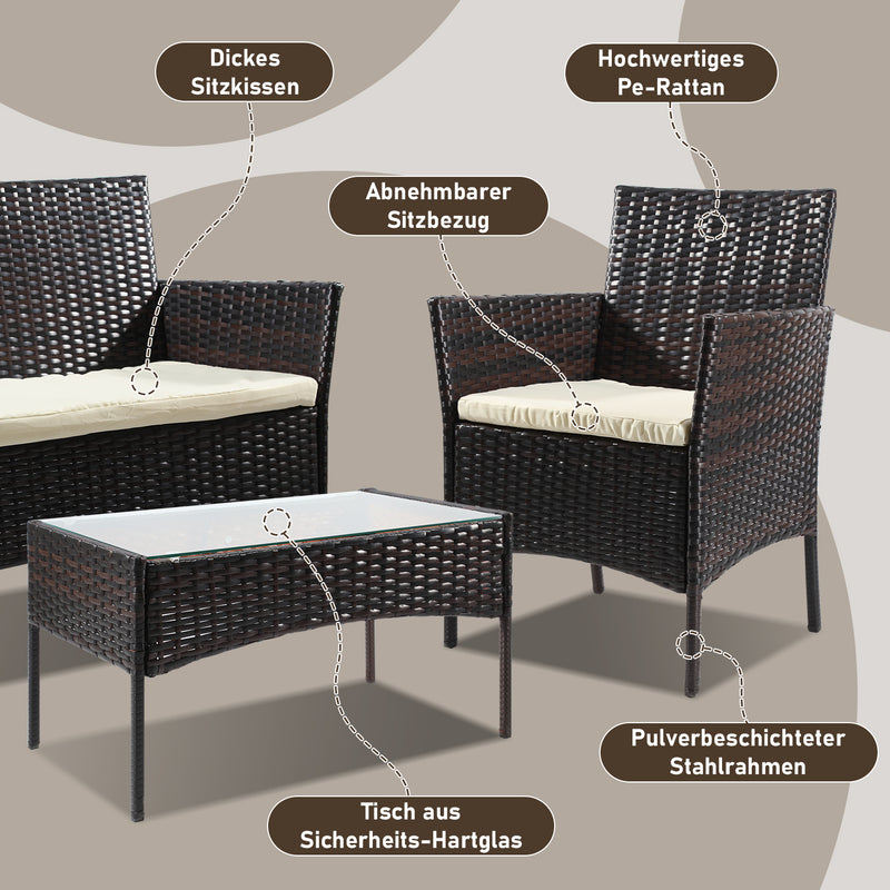 Sonnewelt polyrattan seating group garden furniture set