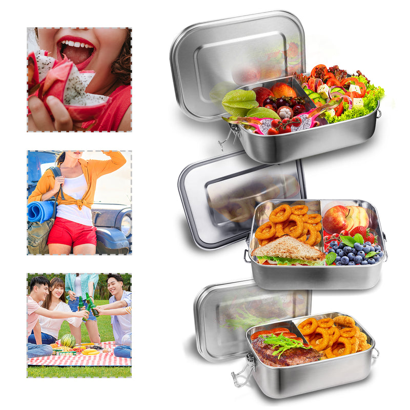 Sonnewelt Brotdose Edelstahl Lunchbox 800+1200+1400ml Kombi-Set