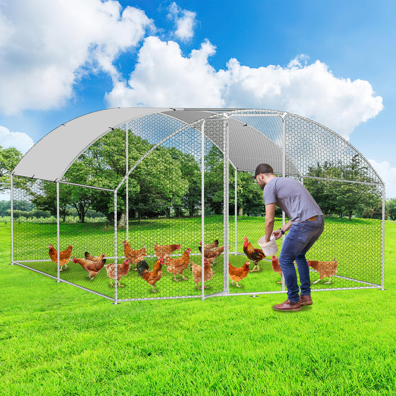 Sonnewelt chicken coop free-range enclosure dome roof galvanized steel 3x4x2m