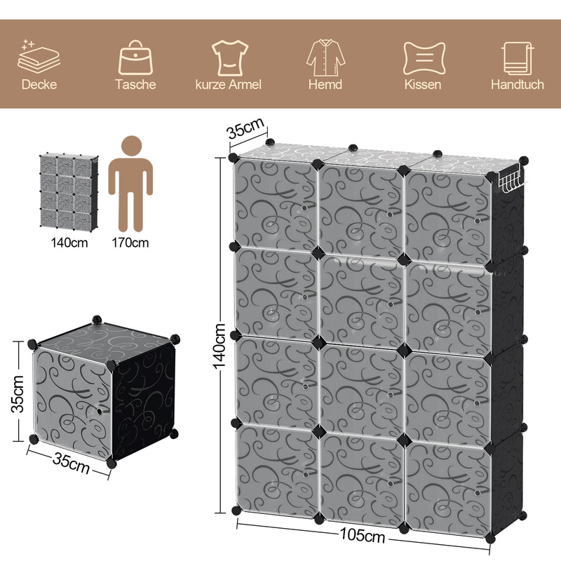 Sonnewelt Multifunctional Wardrobe with Hooks and Hangers