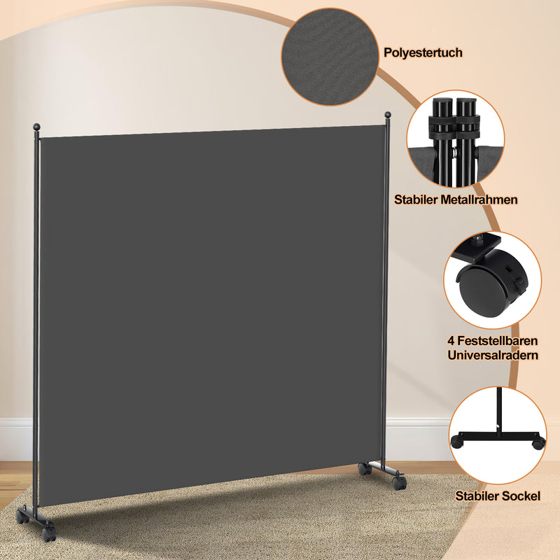 Sonnewelt Paravent Room Divider 1/3/4/5 Part Partition with Wheels