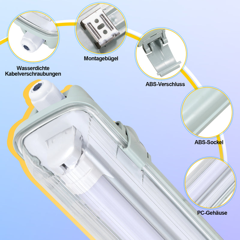 Sonnewelt LED damp-proof light 24W cold white 150cm T8