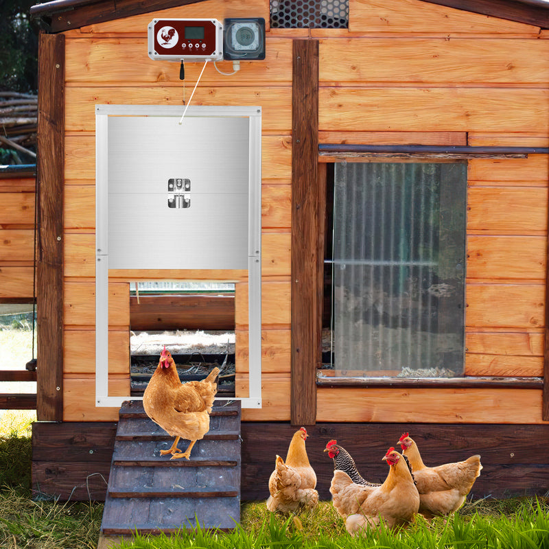 Sonnewelt Automatic Chicken Flap with Light Sensor, Timer, LED Display