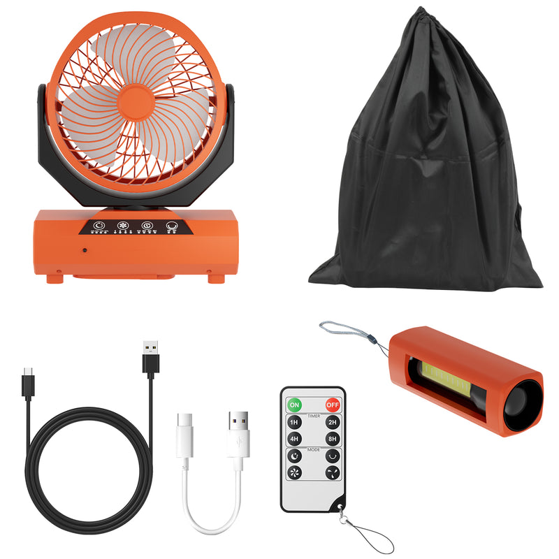 Sonnewelt Camping ventilator mit Haken & LED-Laterne 20000mAh