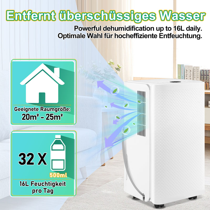 Sonnewelt dehumidifier 16L with timer function, laundry drying function, defrost function