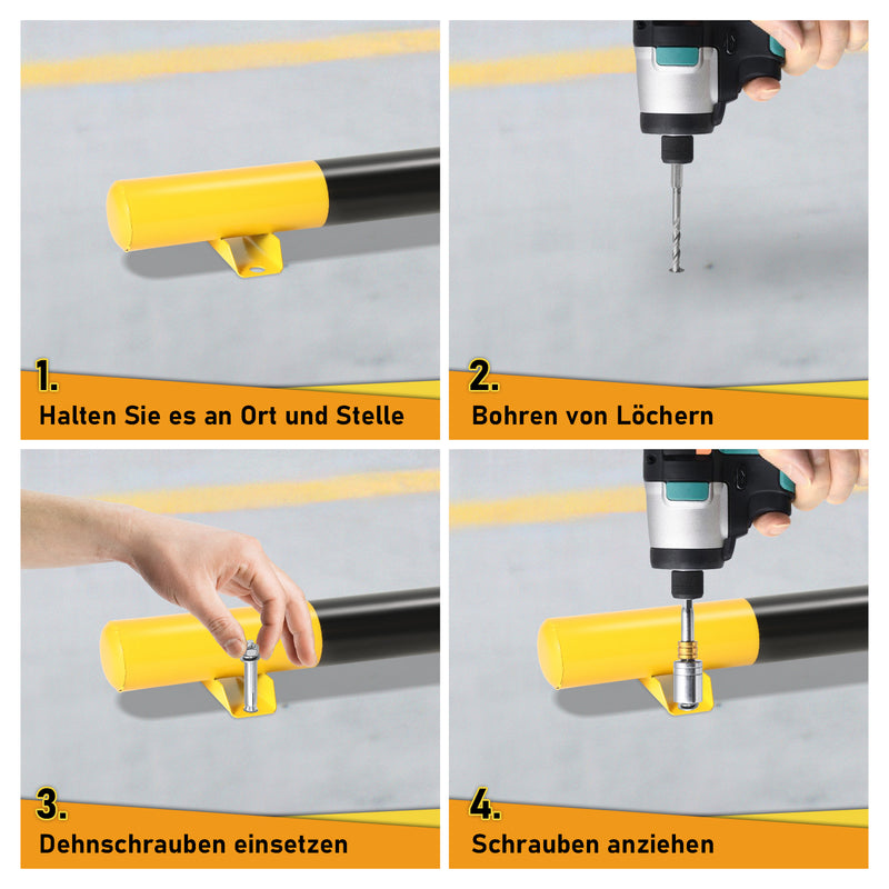 Sonnewelt 2X Radstopper aus Stahl Garagenstopper 60cm