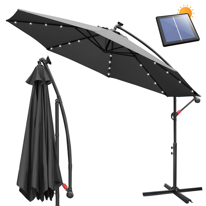 Sonnewelt cantilever umbrella 3m/3.5m with solar LED