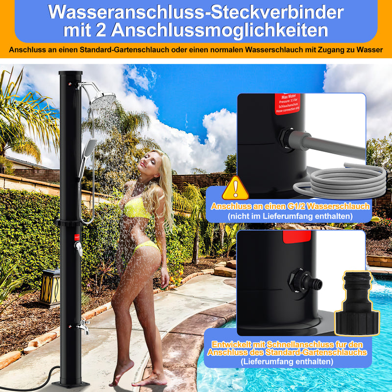 Sonnewelt 20L Solardusche mit Duschkopf Inkl Schutzhaube und Handbrause