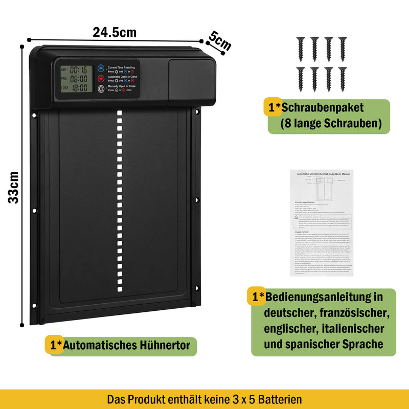 Sonnewelt Hühnerklappe Automatische Zeitschaltuhr(Upgrade-Version)