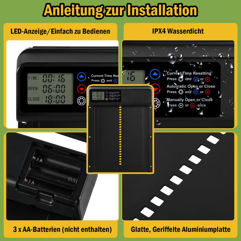 Sonnewelt Hühnerklappe Automatische Zeitschaltuhr(Upgrade-Version)