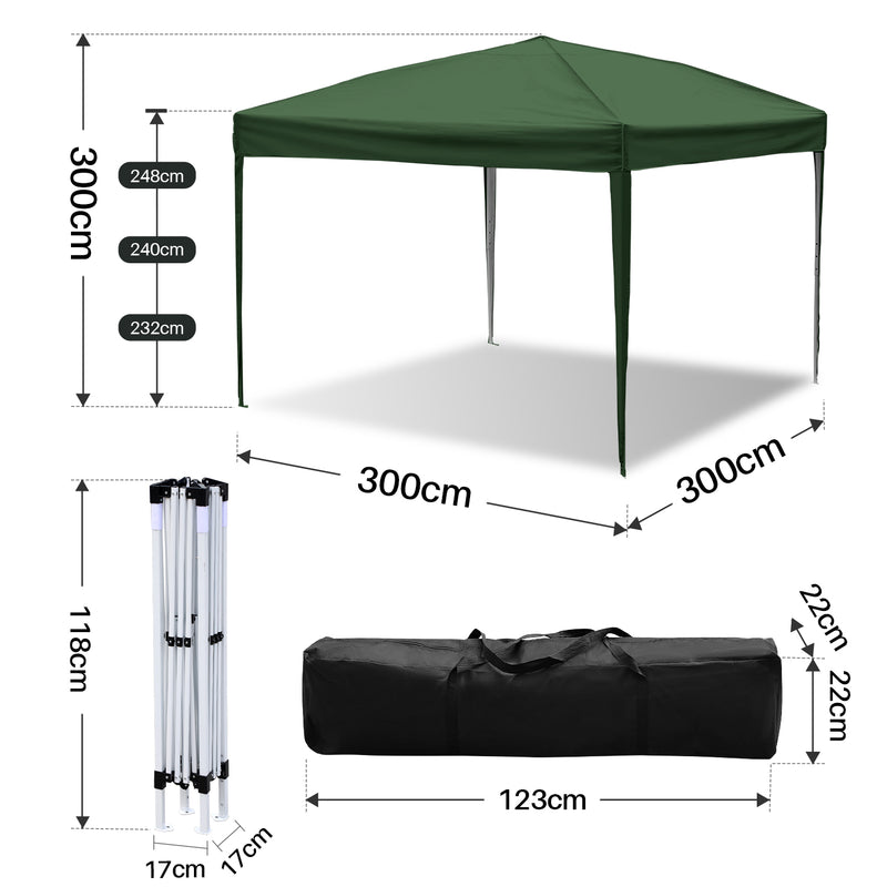 Sonnewelt Pop-Up Pavillon Gazebo 3x3m