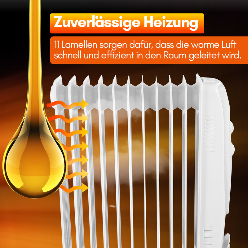 Sonnewelt Ölradiator Elektroheizung mit Thermostat 2500W