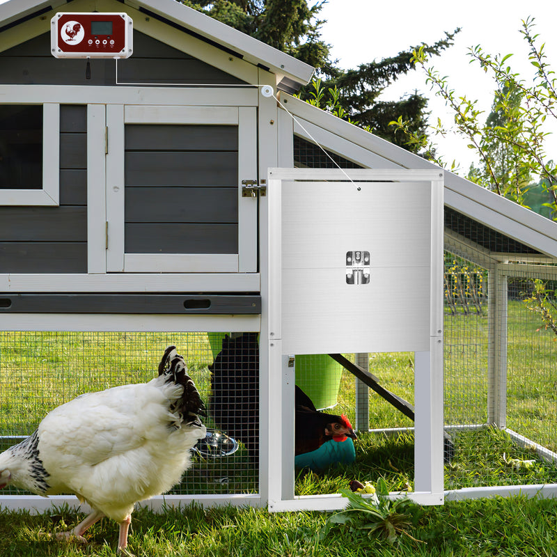 Sonnewelt Automatic Chicken Flap with Light Sensor, Timer, LED Display