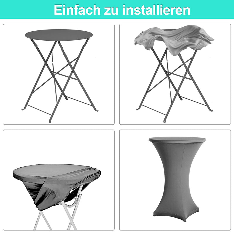 Sonnewelt Stehtischhusse Stretch Tischdecke Grau