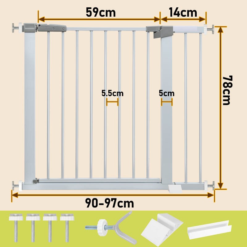 Sonnewelt Treppenschutzgitter Kindergitter ohne Bohren 76-104cm