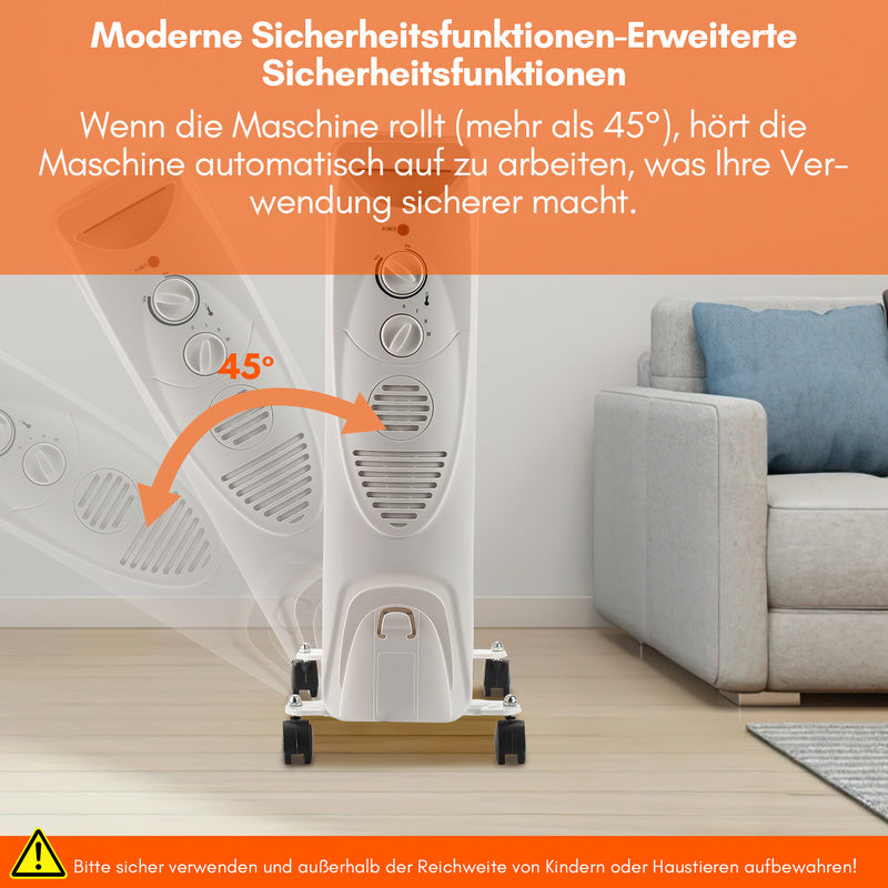 Sonnewelt Ölradiator Elektroheizung mit Thermostat 2500W