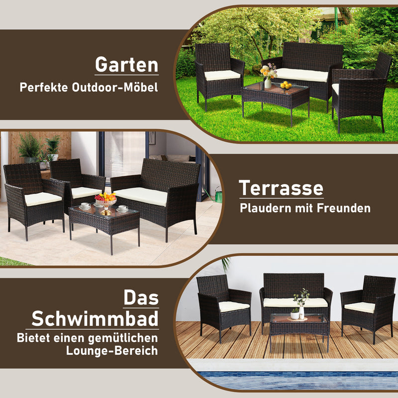 Sonnewelt polyrattan seating group garden furniture set