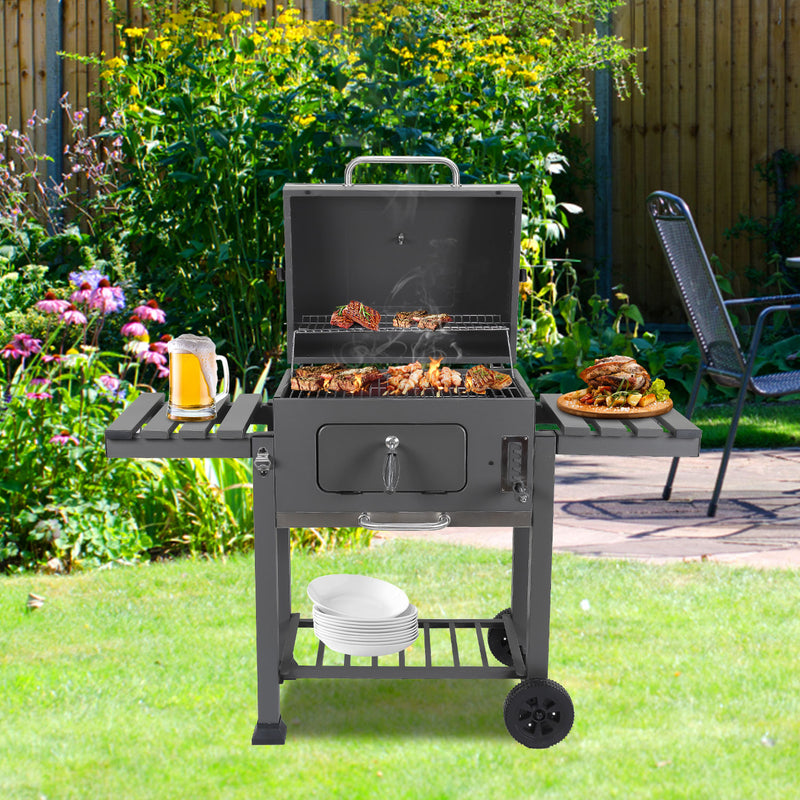 Sonnewelt Holzkohlegrill BBQ XXL Smoker mit Deckel