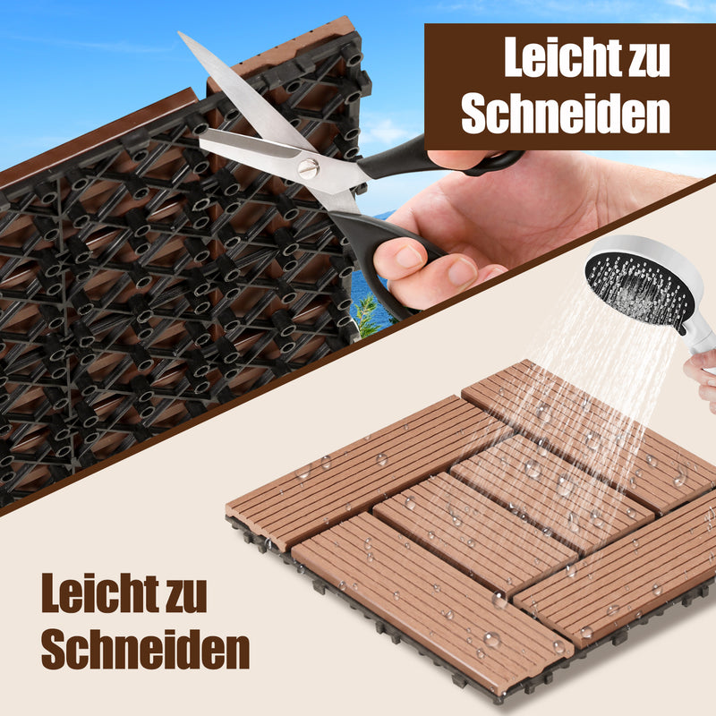 Sonnewelt WPC Terrassenfliesen Klickfliese 30x30cm 11 stk