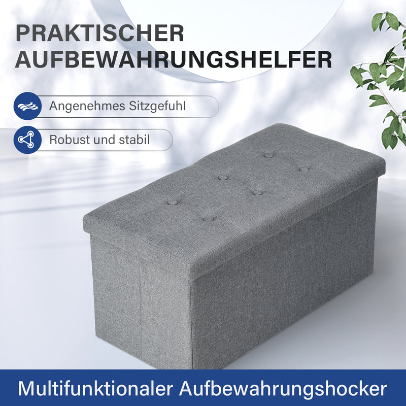 Sonnewelt Sitzhocker mit Stauraum Aufbewahrungsbox 76x38x38cm