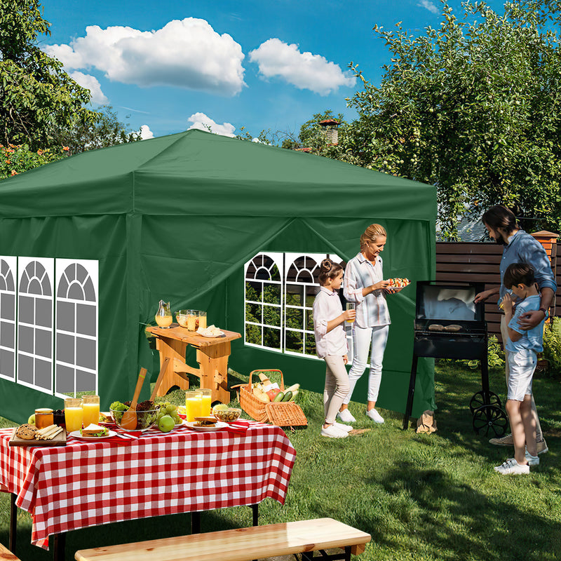 Sonnewelt Pop-Up Pavillon Gazebo 3x3m mit Seiten