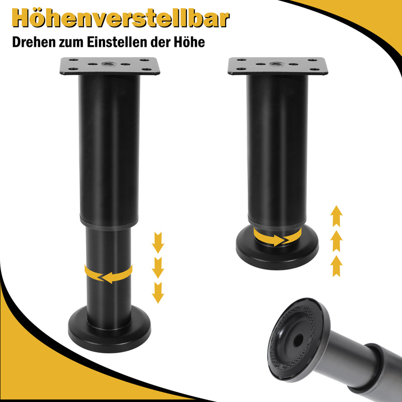 Sonnewelt 4er Set Möbelfüße Höhenverstellbar 12-18cm/18-30cm