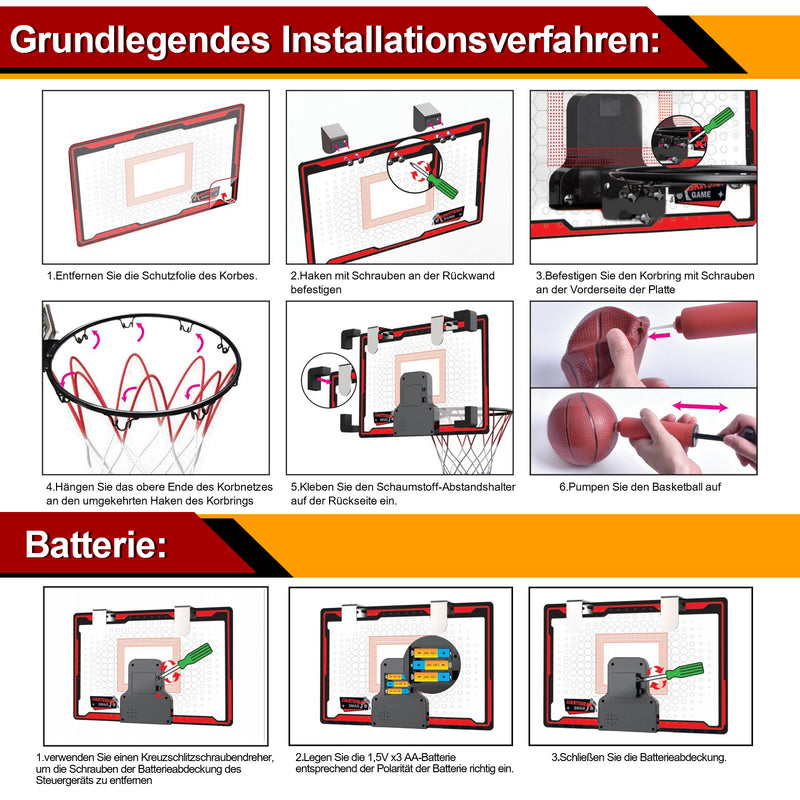 Sonnewelt Basketballkorb Hängekorb Set Indoor